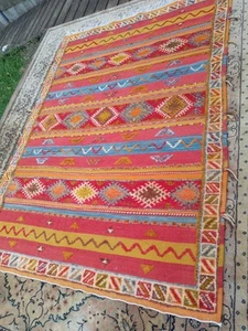 Large Persain Afghan Carpet Rug Turkish Kashen John Lewis Vintage 215cmx150cm - Picture 1 of 16