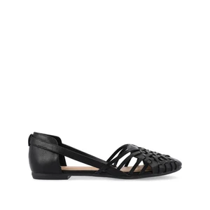 NWB Women’s Journee Collection Ekko Flat Black Faux Leather US 6.5 MSRP $114 - Picture 1 of 11