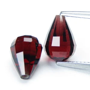 7.70Cts Natural Amazing Unheated Almandaine Garnet Briolette Cut Pair - Picture 1 of 4