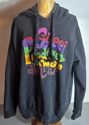 Sudadera con capucha Gucci Prodige d'amour para hombre L negra envejecida Foto 1 de 4