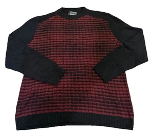 Maglione girocollo Woolrich vintage a quadri rubino color block taglia grande - Foto 1 di 10