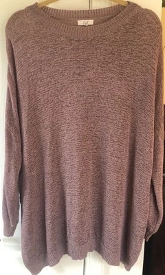 Suéter cavalete feminino médio malva tamanho grande pulôver Lagenlook Cottagecore - Imagem 1 de 4