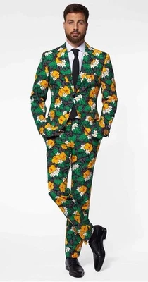 OppoSuits Tropical Treasure 2 Pc. Black Floral Suit Men’s Size 38 - Image 1 of 4