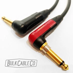 3,5 pies - Cable de guitarra silencioso Mogami 2524 - extremos de ángulo recto neutros - tapones dorados - Imagen 1 de 10