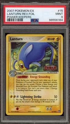 Pokemon Lanturn EX Power Keepers Reverse Holo Rare #15 PSA 9 Mint - Image 1 of 2