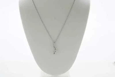 Dije y cadena de diamantes de oro blanco de 14K #25601 Foto 1 de 4