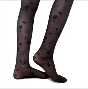 Girls Tights Floral Design Sheer Pantyhose - Picture 1 of 9