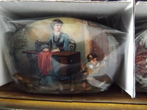 Sew Vintage Small Oval Sewing Tin Lady and Boy Sewing Brand NEW sealed - Picture 1 of 2