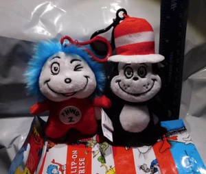2 5 Zoll Katze im Hut Plüschclips: Cat & Thing 2 Dr. Seuss Buch Aurora World Tasche - Bild 1 von 12