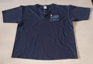 Vintage Theodosia MO Marina-Resort Bull Shoals Lake Henley Shirt XL Blue - Picture 1 of 4