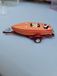 Vintage 1957 Chris Craft wooden boat w/trailer Redline tires real wood look RARE