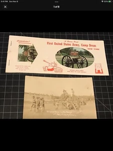 Vintage Postcard Book First US Army, Camp Drum NY, Plus Extra Card - Picture 1 of 8