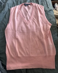 ralph lauren Pink Silk cashmere sweater vest Fine Knit Women’s Large Fab! - Picture 1 of 4