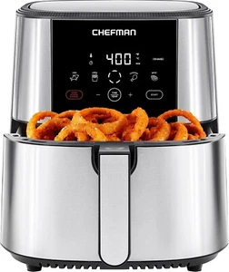 Chefman Turbofry Air Fryer with Basket , 8 Qt Capacity, Stainless Steel - Picture 1 of 9