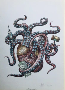 Artist: Richard Ennis (1958- ). The Octopus. Mixed Media 2018. 42 x 29.5 cms. - Picture 1 of 1