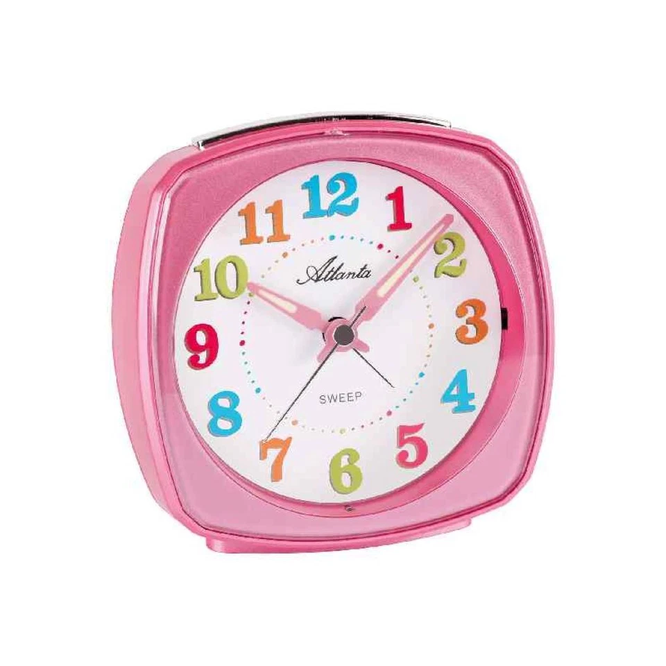 Atlanta Analógico Despertador Niños Cuarzo Rosa Plástico Función Despertador - Imagen 1 de 1