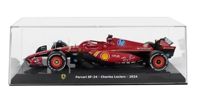 MODELLINO AUTO STATICO FERRARI F1 SF24 2024 CHARLES LECLERC CON VETRINA 1/24 - Immagine 1 di 4
