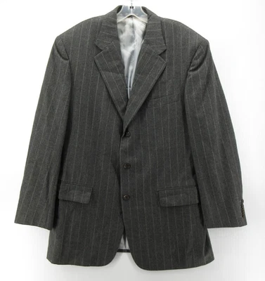 Paul Stuart Sport Coat Men 43 Long Gray Blazer Westgate Wool Striped VINTAGE * - Image 1 of 4