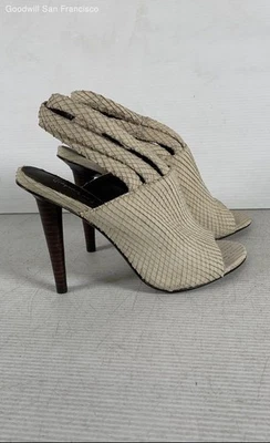 Elizabeth And James White Open Toe Stiletto Slingback Womens Heels Size 6.5B - Image 1 of 4