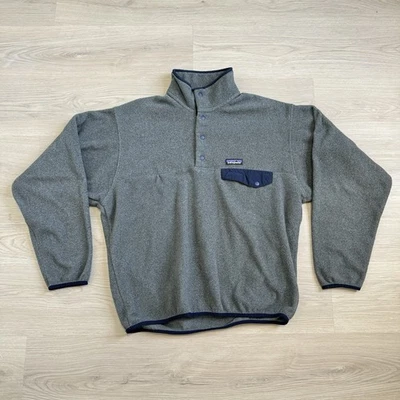 Patagonia Snap T Fleece Synchilla Gray Pullover Sweater Jacket Men's Size M - Image 1 of 4