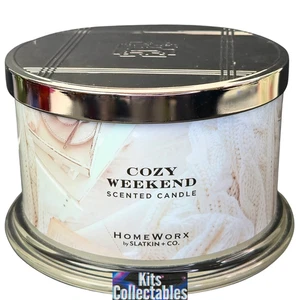Homeworx by Slatkin + CO Cozy Weekend Large 3 Wick Scented Candle 18 oz NEW - Picture 1 of 2