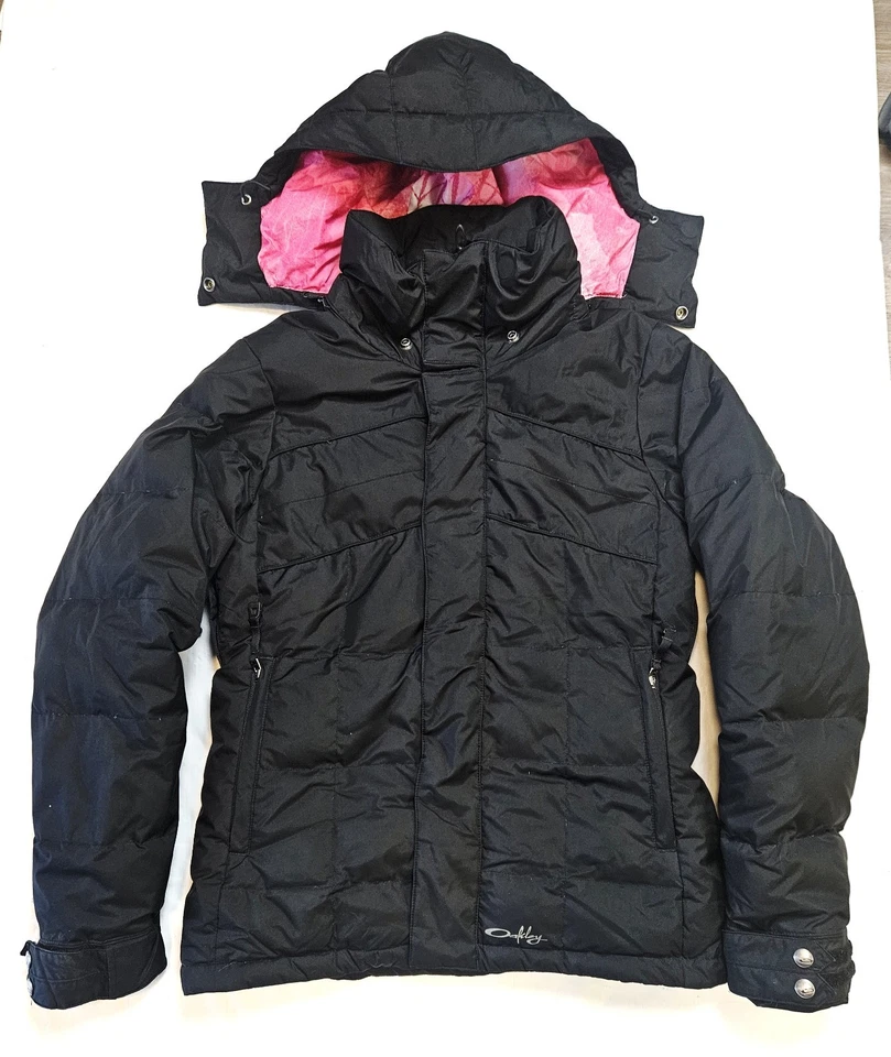 Chaqueta de esquí Oakley para nieve negra/rosa talla S para mujer ajuste regular Foto 1 de 4