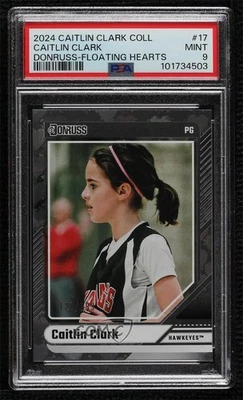 2024 Collection Base Donruss Floating Hearts Caitlin Clark PSA 9 MINT Rookie RC - Image 1 of 2