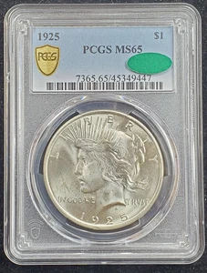 *CAC* 1925-P $1 Silver Peace Dollar- PCGS Graded MS65 CAC Certified - Picture 1 of 4