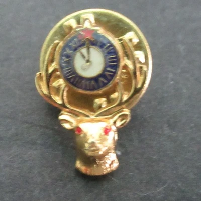 Alces BPOE BPOEW 11 EN PUNTO Esmalte en tono dorado Cabeza de alce Solapa Pin Tie Tack Foto 1 de 2