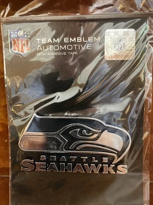 NFL Seattle Seahawks 3D Cromo Equipo Emblema Licencia Oficial Coche/Camión Calcomanía NUEVO Foto 1 de 2