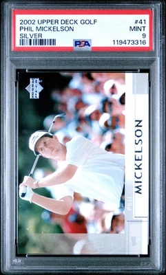 2002 UPPER DECK GOLF SILVER #41 PHIL MICKELSON ROOKIE RC PSA 9 - Image 1 of 2