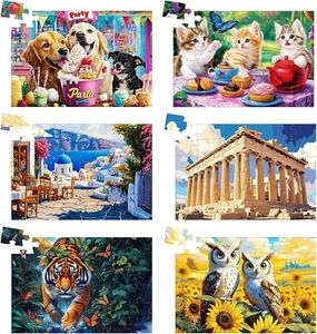 6 Pack 36 Large Piece Puzzles for Seniors with Dementia, with Therapeutic Value - Picture 1 of 7