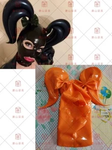 Latex gummi mask with inflatable horn halloween inflatble party hood - Picture 1 of 4
