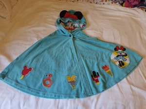 Disney Blue Minnie Mouse Summer Swim Cover Up Hooded Cape Towel Size XS - Picture 1 of 7