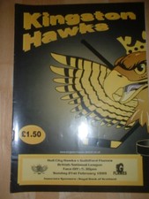 1998/99 HULL CITY HAWKS V GUILDFORD FLAMES ICE HOCKEY 21/2