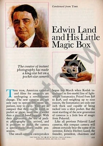 EDWIN LAND & HIS LITTLE MAGIC BOX 1972 FEATURE * POLAROID INSTANT CAMERAS SX-70 - Picture 1 of 1