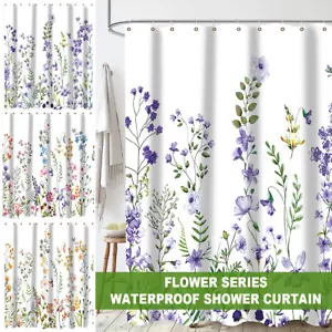 Water-Proof Floral Shower Curtain Pretty Plant Shower Curtains for*& - Picture 1 of 15