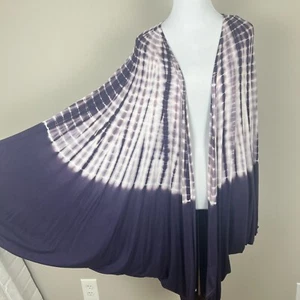 Cárdigan LIVI para mujer 26/28 púrpura tie dye jersey tejido frente abierto kimono plus nuevo - Imagen 1 de 13