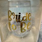 Jumbo Stemless Wine Glass Bride To Be 30 FL OZ Slant Collections Gold Wedding