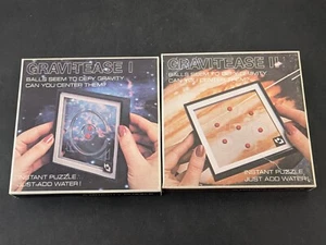 2 Vintage 1980 Gravitease 1 & 2 Water Puzzles Magnif Inc Dexterity Puzzles - Picture 1 of 10