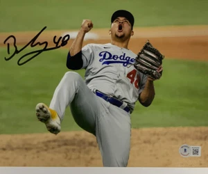 BRUSDAR GRATEROL DODGERS SIGNED 8X10 CELEBRATION PHOTO BECKETT - Picture 1 of 3