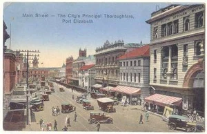 Litografía antigua de puerta principal de Sudáfrica Port Elizabeth, Main Street City - Imagen 1 de 1
