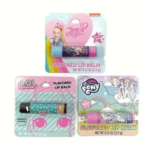 3 NEW - Flavored Lip Balm - LOL, MY LITTLE PONY, JOJO SILVA - Stocking Stuffer - Picture 1 of 9