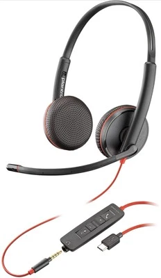 Plantronics - Blackwire 3225 - Wired Dual-Ear (Stereo) Headset with Boom Mic - U - Image 1 of 4