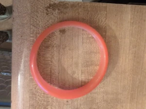 Vintage Orange Shiny ThickBangle Plastic Bracelet 3inch Diameter - Picture 1 of 2