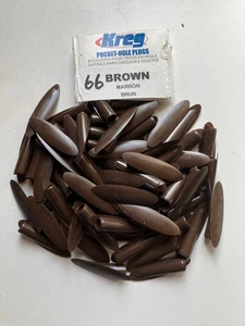 Kreg Plastic Pocket Hole Plugs Brown 66 Pack Trend Kreg Woodfox Loose - Picture 1 of 2
