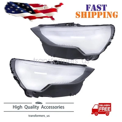 Left+Right For Audi Q3 2019 2020 2021 2022 2023 Headlight Lens Light Lamp Cover — 第 1/4 张图片