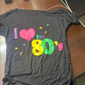 Black and Pink Retro 80's Short Sleeve Tee Size Medium Youth  - Picture 1 of 1