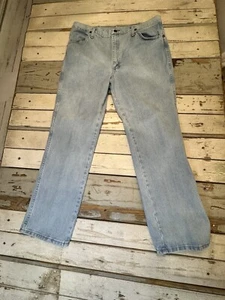Vintage 1990s Men's Wrangler Jeans Cowboy Cut Slim Fit Bleach 936GBH Size 38x30 - Picture 1 of 17