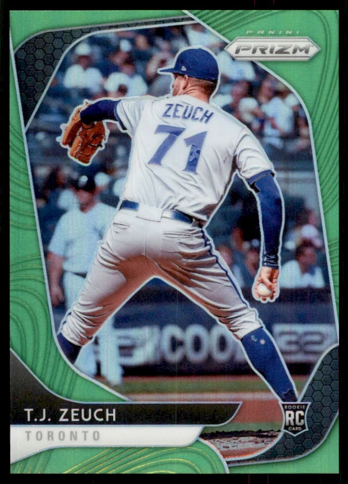 2020 Panini Prizm Prizms Lime Green #3 T.J. Zeuch /125 - Image 1 of 2